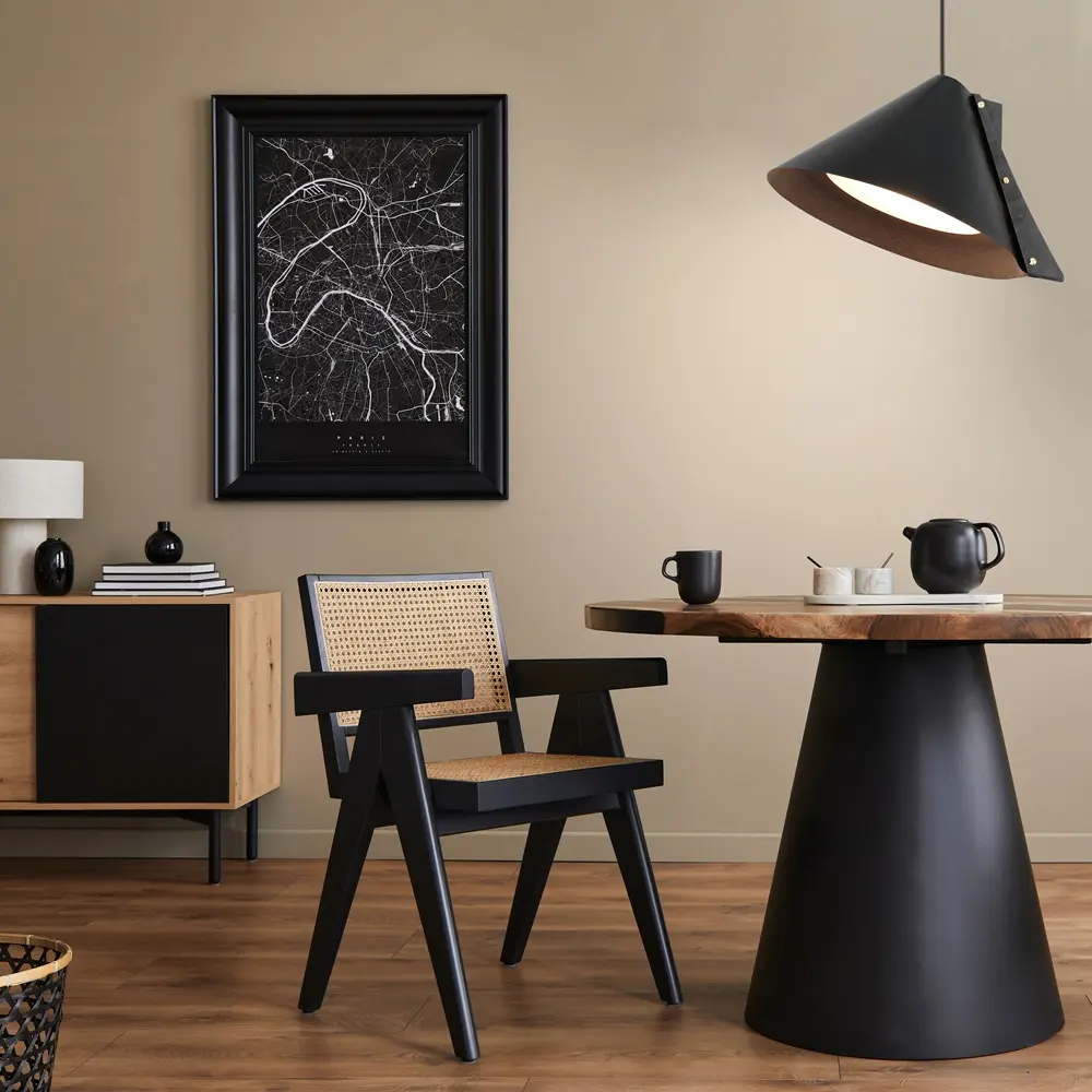 Suspension silence salle a manger cuir noir M.webp