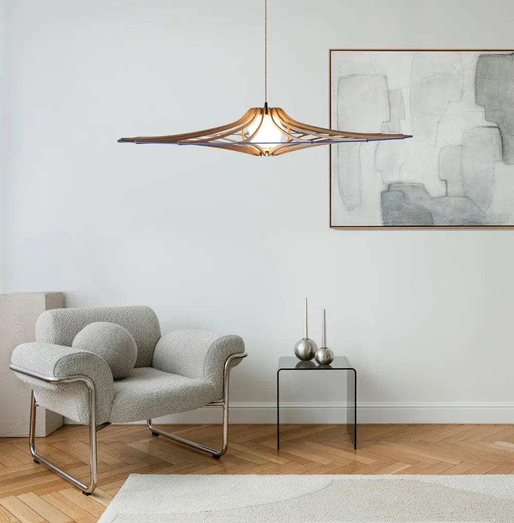 Suspension singing L brut Bleu roi avec diffuseur basse def.webp