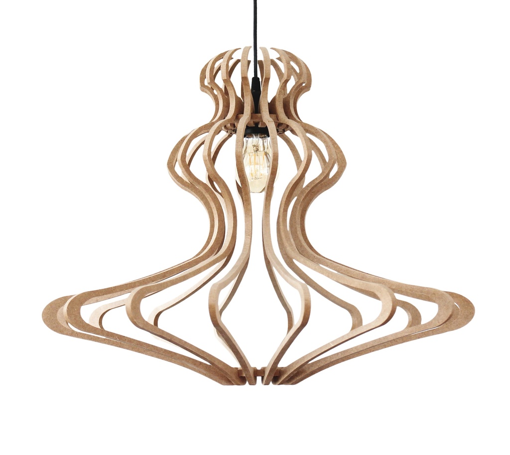 [111_1] Pendant lamp Woman Natural S D55 (Black and metal ceiling rose, Without Diffuser)