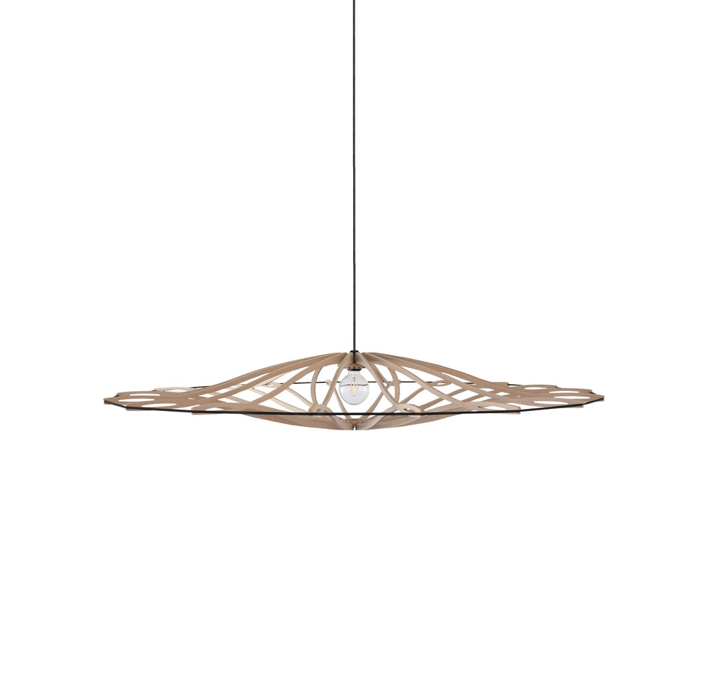 [100_1] Pendant lamp Twist Natural size M D104cm (Black, Black and metal ceiling rose, Without Diffuser)