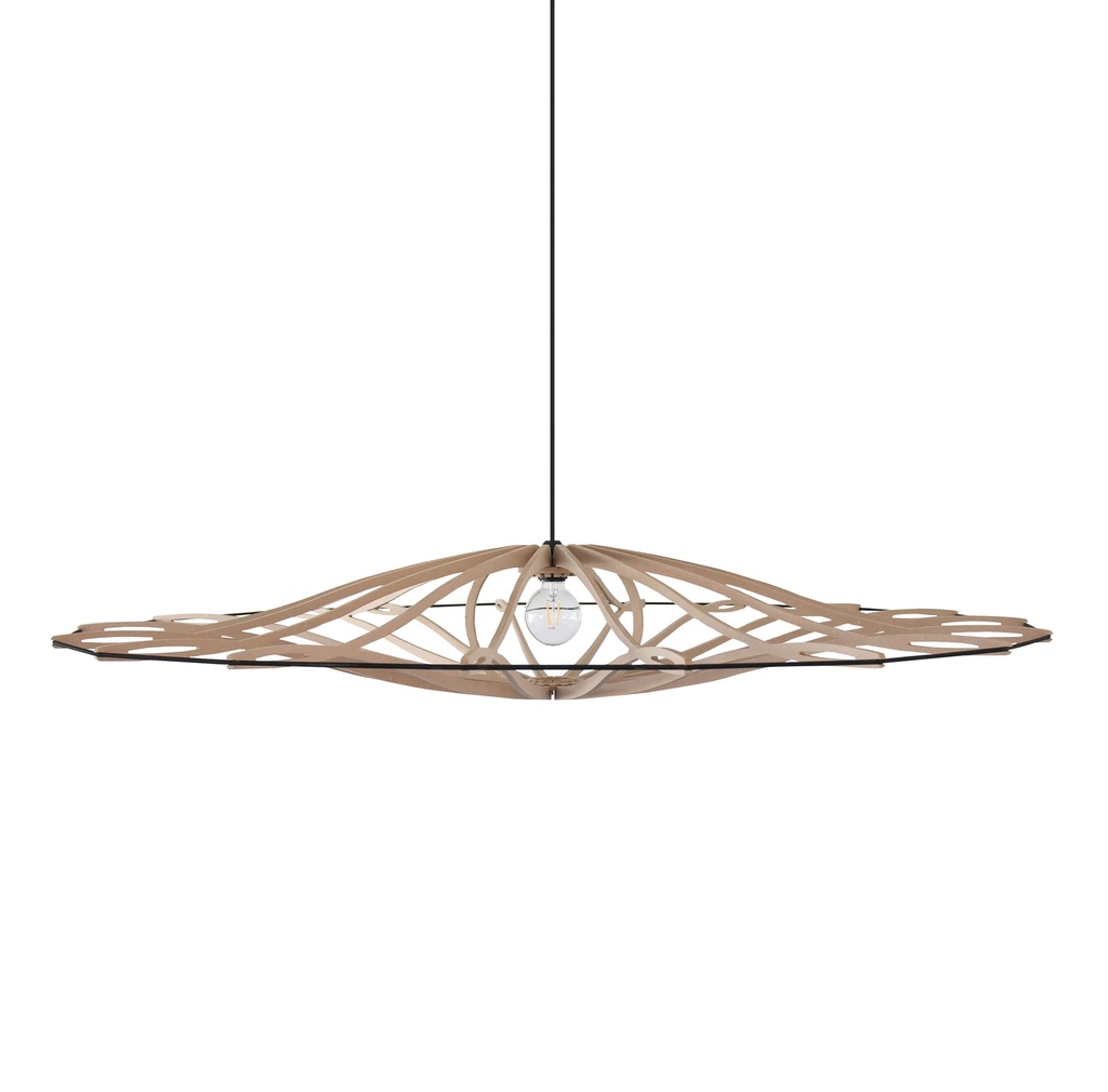 [101_1] Pendant lamp Twist Natural size L D142cm (Black, Black and metal ceiling rose, Without Diffuser)