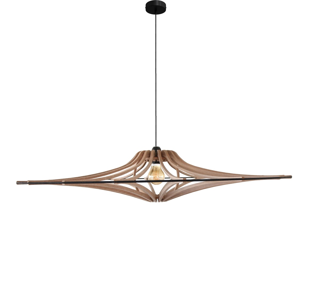 [104_1] Pendant lamp Singing Brut M D90 (Black, Black and metal ceiling rose, Without Diffuser)